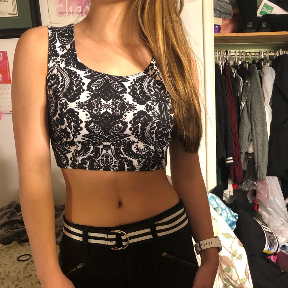 Black And White Crop Top